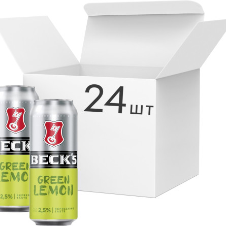 Упаковка пива Beck's Green Lemon светлое 2.5% 0.5 л х 24 шт slide 1