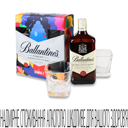 Віскі Ballantine's Finest 0,7 л + 2 склянки