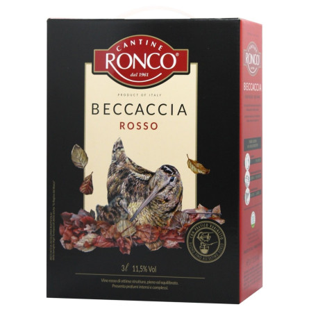 Вино Cantine Ronco Beccaccia Rosso червоне сухе 11.5% 3л