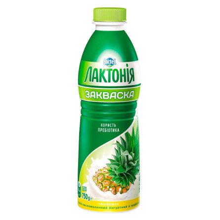 Напиток йогуртный с лактулозой Лактонія Закваска Ананас 1,5% 750г