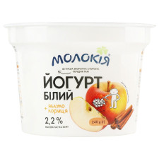 Йогурт Молокія Білий яблуко-кориця 2,2% 240г mini slide 1