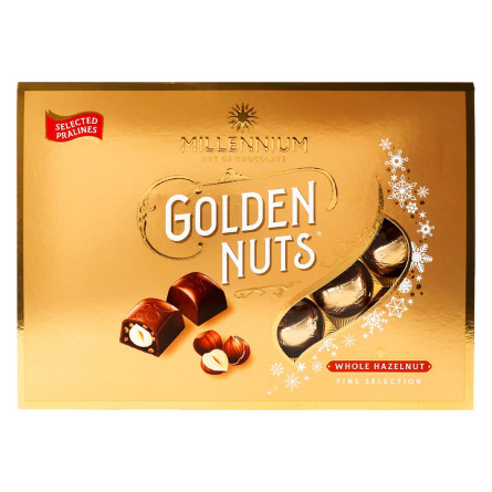 Цукерки Millennium Golden Nuts шоколадні з цілими горіхами 130г slide 1