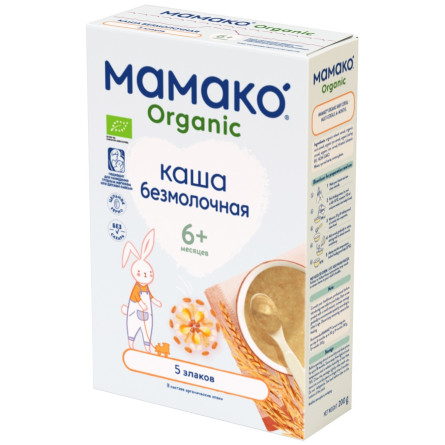 Каша Мамако 5 Злаків безмолочна органічна для дітей з 6-х місяців 200г