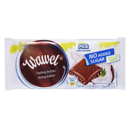 Шоколад Wawel молочний з кокосом без додавання цукру 90г slide 1
