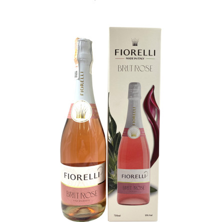 Ігристе вино Fiorelli Brut Rose рожеве брют 0.75 л 11% у подарунковій упаковці