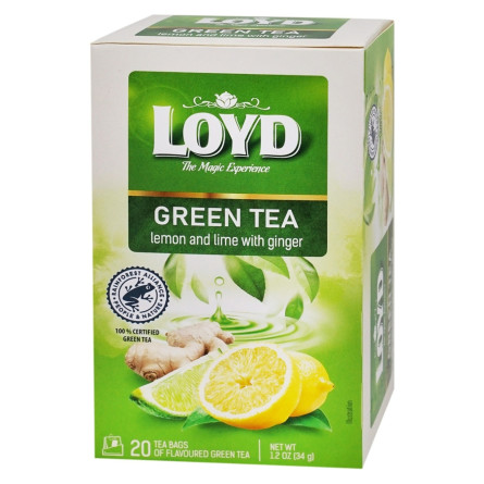 Чай зелений Loyd з лаймом лимоном та імбирем 1,7г*20шт slide 1