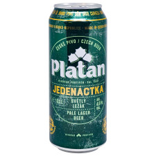 Пиво PLATAN Jedenactka 11 світле, фільтроване 4,6% 0,5л ж/б mini slide 1