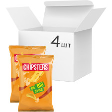 Упаковка натуральных чипсов CHIPSTERS со вкусом Сыр 180 г х 4 шт mini slide 1
