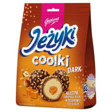 Цукерки вафельні Jezyki Coolki Dark у темному шоколаді з карамельним кремом 140,4г mini slide 1