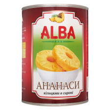 Ананаси Alba Food кільцями в сиропі 580мл mini slide 1