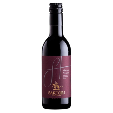 Вино Sartori di Verona Merlot червоне сухе 11,5% 250мл