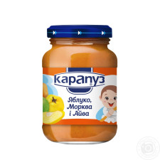 Пюре Карапуз з яблук моркви та айви дитяче з 4 місяців 200г mini slide 1