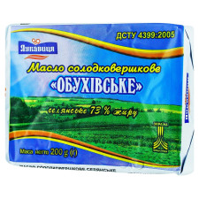 Масло Лукавиця Обухівське солодковершкове 73% 200г mini slide 1