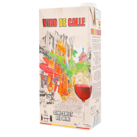 Вино Vino de Calle красное полусладкое 9-13% 1л slide 1