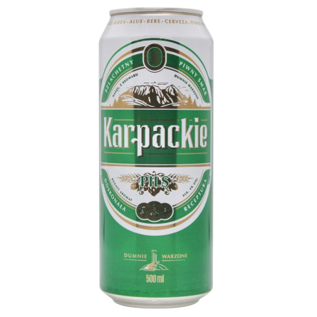 Пиво Karpackie Pils світле 4% 0,5л