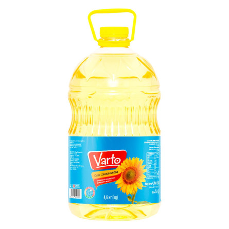 Олія соняшникова Varto рафінована з вітамінами А, D 5л