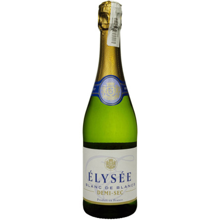 Вино игристое Elysee Blanc De Blancs Demi-Sec белое полусухое 0.75 л 10.5%