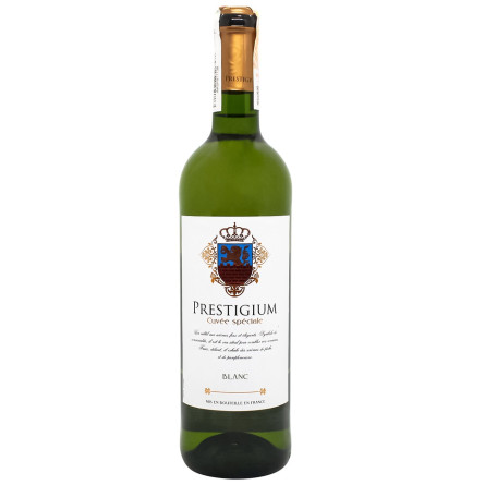 Вино Prestigium Cuvee speciale белое сухое 11% 0,75л slide 1