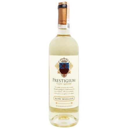 Вино Prestigium Cuvee speciale белое полусладкое 10,5% 0,75л slide 1