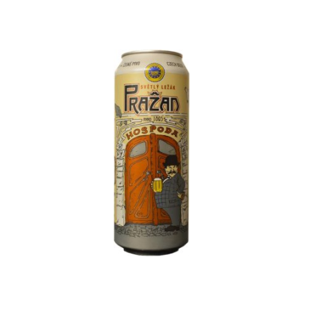 Упаковка пива Prazan светлое фильтрованное пастеризованное 4.8% 0.5 л х 24 шт