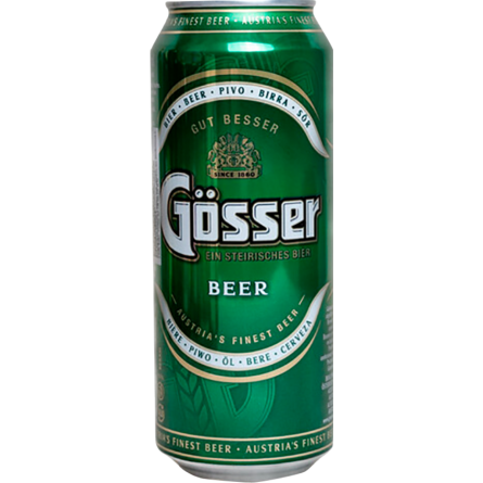 Пиво Gosser Light світле фільтроване 5.2% 0.5 л
