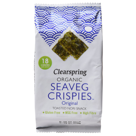 Чипси Clearspring органічні з морських водоростей із сіллю 4 г