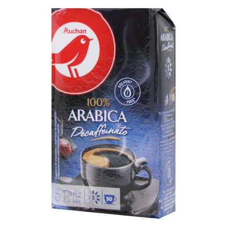 Кава Ашан Арабіка без кофеїну мелена 250г