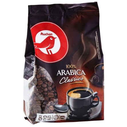 Кофе Ашан Арабика 100% в зернах 500г