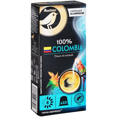 Кофе Ашан Colombia 100% в капсулах 10шт 52г