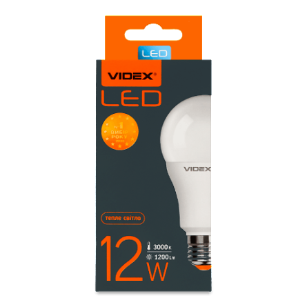 Лампа Videx LED А60 12W 3000K Е27 220V