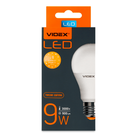 Лампа Videx LED A60b 9W 3000K 220V E27
