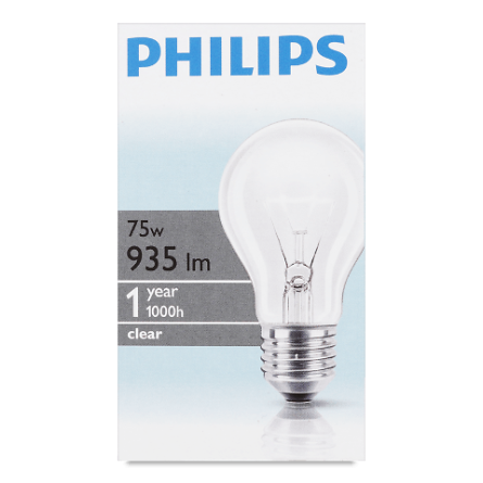 Лампа Philips 75W А60 звичайна E27 slide 1