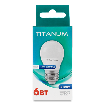 Лампа Titanum LED G45 6W 3000K E27