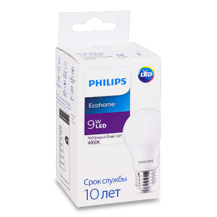 Лампа Philips Ecohome LED Bulb 9W 4000K E27 slide 1