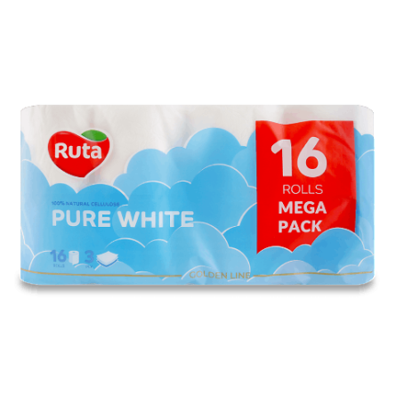 Папір туалетний Ruta Pure White білий 3-шаровий