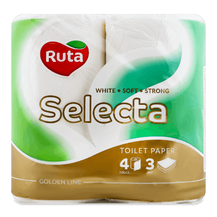 Папір туалетний Ruta Selecta 3-шаровий білий