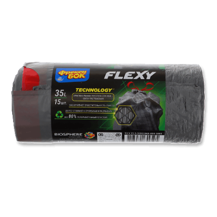 Пакети для сміття «Фрекен Бок» Flexy з затяжками 35 л