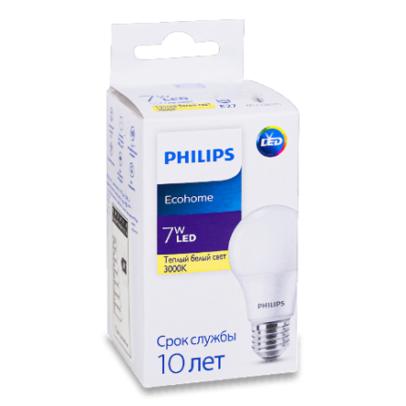 Лампа Philips Ecohome LED Bulb 7W 3000К E27 500Lm