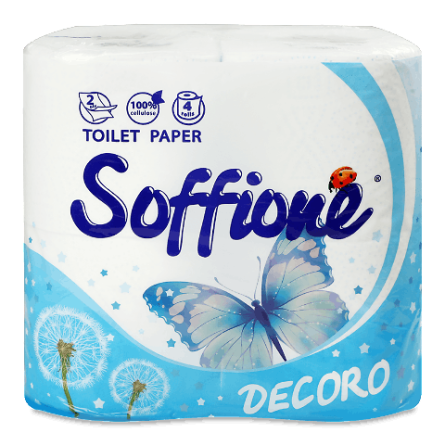 Папір туалетний Soffione Decoro 2-шаровий синій