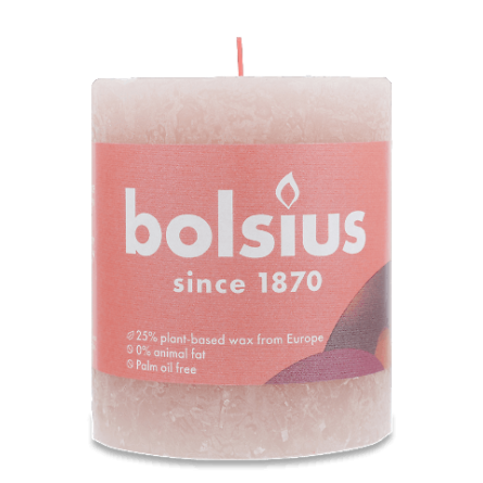 Свічка Bolsius «Руcтик» туманна рожева 80X68 мм