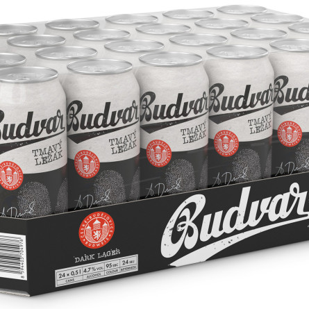 Упаковка пива Budweiser Budvar B Dark темне фільтроване 4.7% 0.5 л x 24 шт