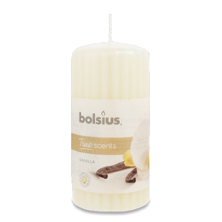 Свічка Bolsius ароматична «Ваніль» циліндрична ребриста 120X58 мм