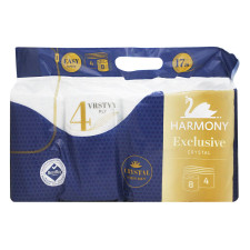 Туалетний папір Harmony Crystal 4 шари 8шт mini slide 1