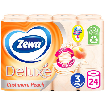 Туалетная бумага Zewa Deluxe трехслойная аромат персика 24шт