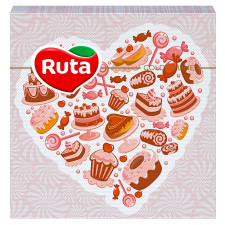 Серветки столові Ruta Art Серце двошарові 33х33см 20шт mini slide 1
