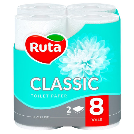 Бумага туалетная Ruta Classic двухслойная белая 8шт