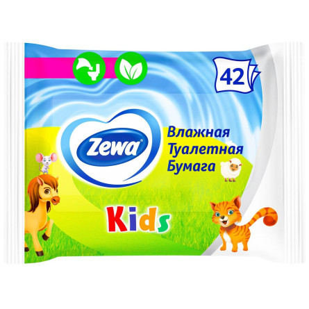 Туалетная бумага Zewa Kids влажная 42шт