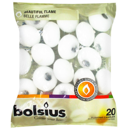 Свічки Bolsius плаваючі білі 20шт