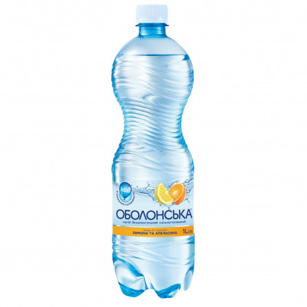 Напиток безалкогольный Оболонская вода со вкусом лимона и апельсина сильногазированый 1л