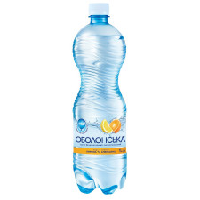 Напій безалкогольний Оболонська вода зі смаком лимону та апельсину сильногазований 1л mini slide 1